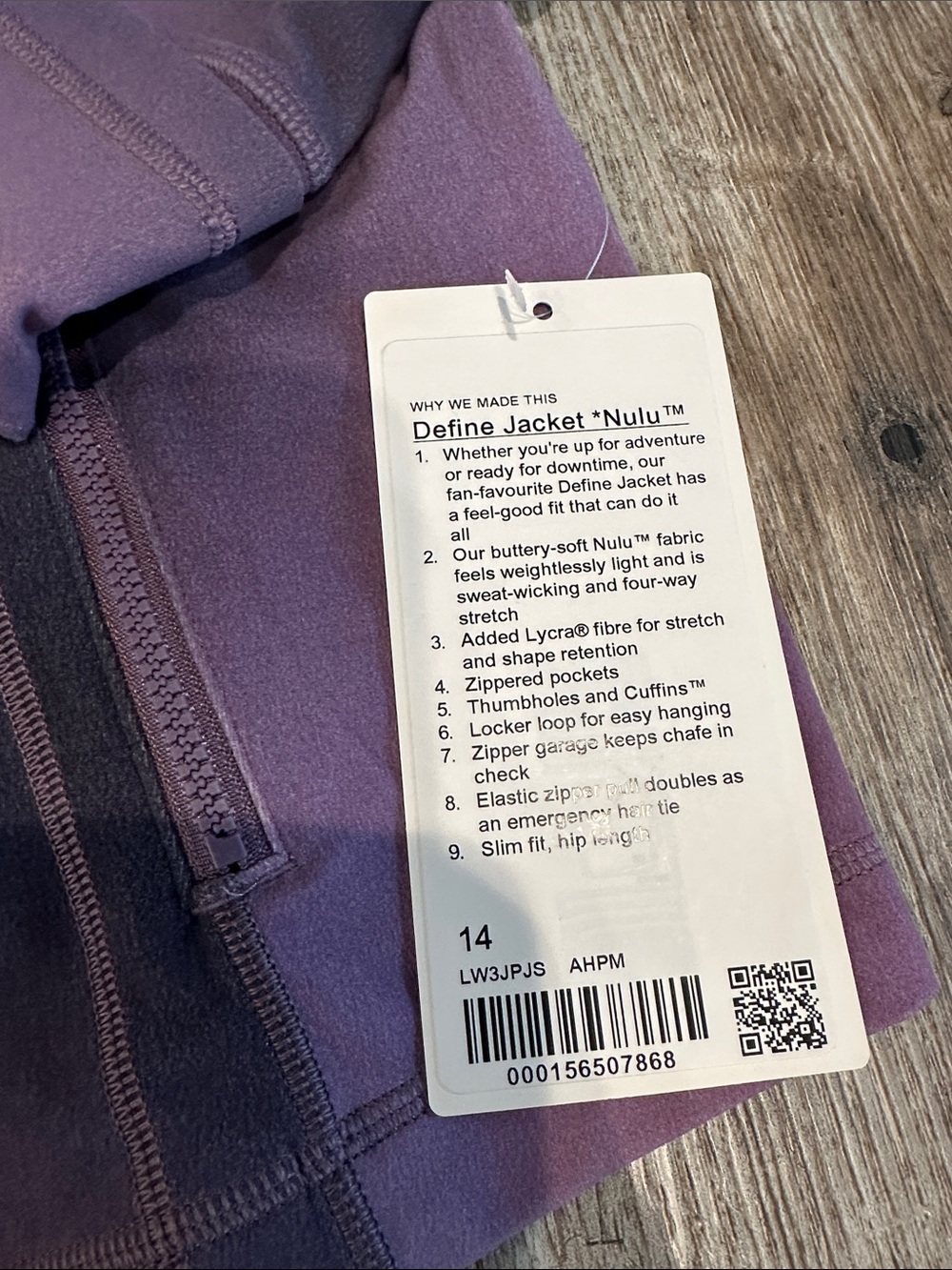 NEW with tags! Lululemon Define Jacket *Nulu
Aurora Haze Purple Mult sz 14 - Picture 2 of 8